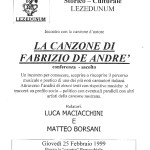 1999 Conferenza Musica De Andre